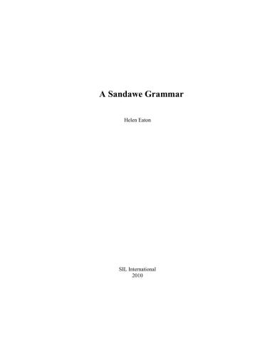 A Sandawe Grammar