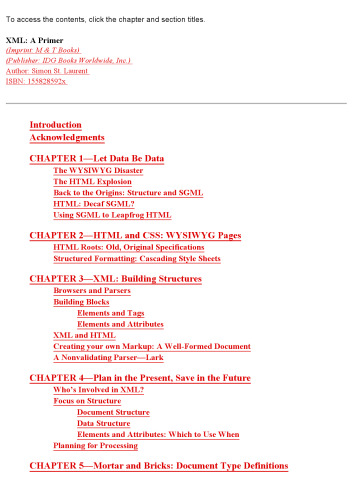 Xml: A Primer