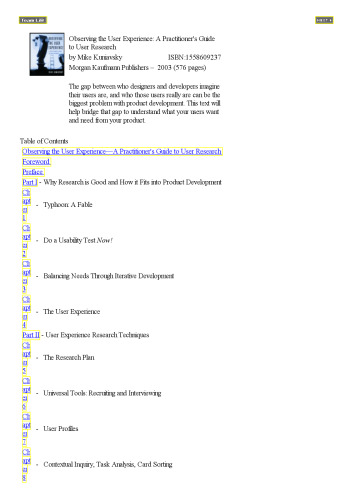 Observing the User Experience: A Practitioner's Guide to User Research