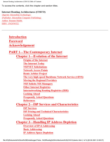 Internet Routing Architectures