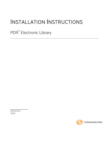 Physicians' Desk Reference Electronic Library PDR Release 2009.1A