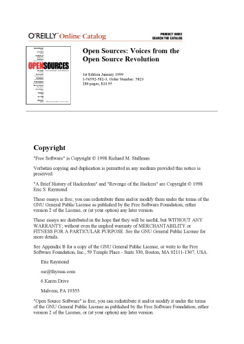 Open Sources: Voices from the Open Source Revolution