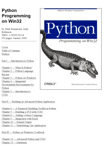 Python Programming On Win32: Help for Windows Programmers