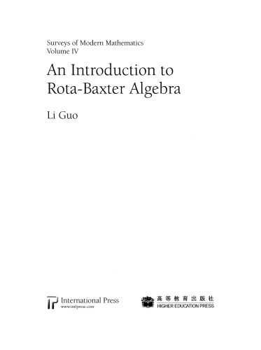 An Introduction to Rota-Baxter Algebra