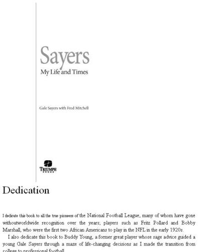 Sayers: My Life and Times