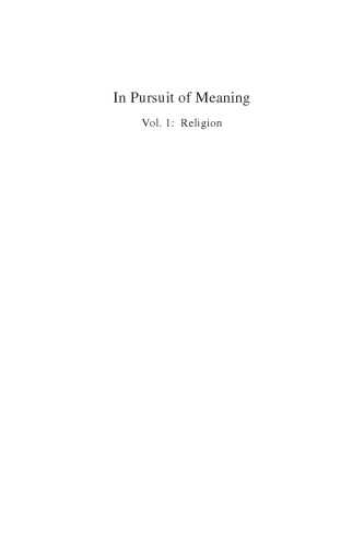 In Pursuit of Meaning: Collected Studies of Baruch A. Levine