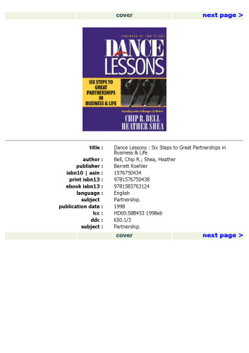 Dance Lessons: Six Steps to Great Partnerships in Business & Life