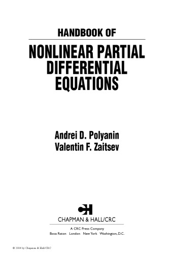 Handbook of Nonlinear Partial Differential Equations