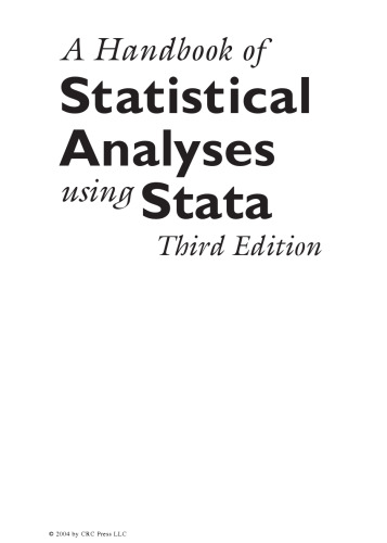 A handbook of statistical analyses using Stata