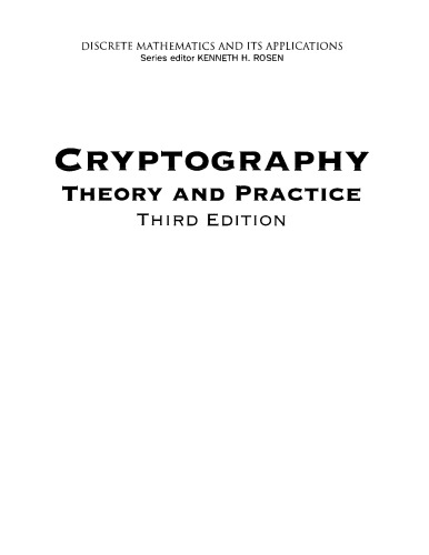 Cryptography: Theory and Practice