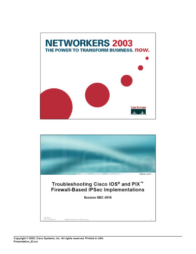 Troubleshooting Cisco IOS and PIX Firewall-Based IPSec Implementations