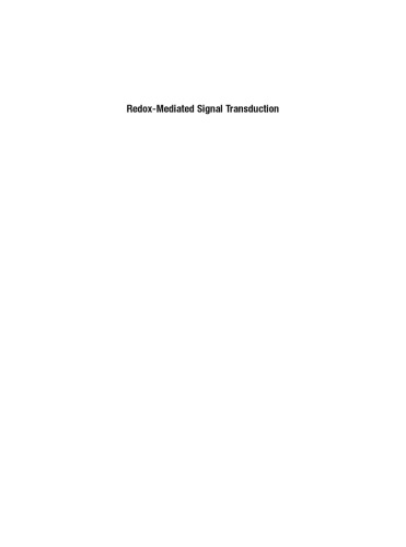 Redox-Mediated Signal Transduction: Methods and Protocols