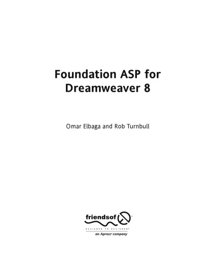 Foundation ASP for Dreamweaver 8