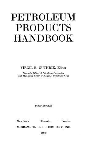 Petroleum Products Handbook