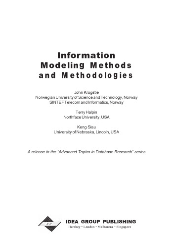 Information Modeling Methods and Methodologies