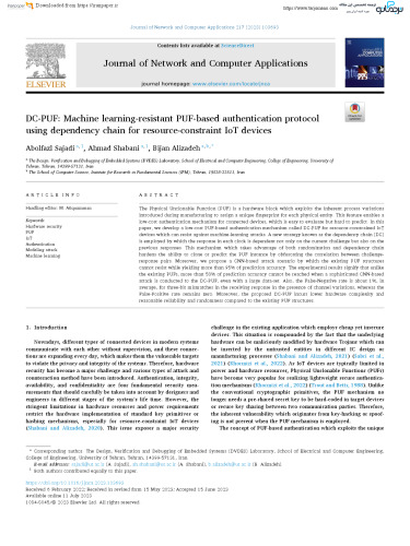 DC-PUF: Machine learning-resistant PUF-based authentication protocol using dependency chain for resource-constraint IoT devices