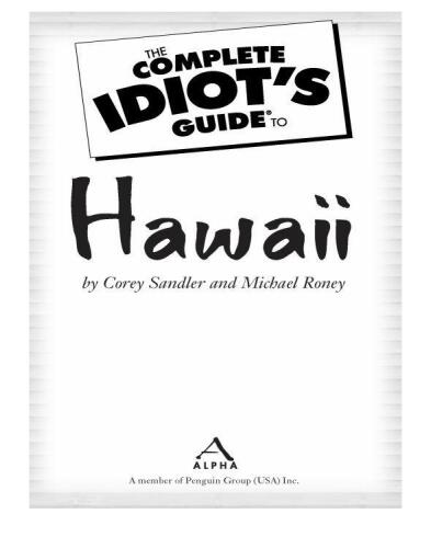 The Complete Idiot's Guide to Hawaii