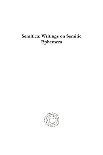 Semitica: Writings on Semitic Ephemera