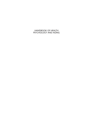Handbook of Health Psychology and Aging
