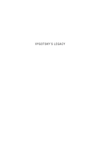 Vygotsky's Legacy : A Foundation for Research and Practice