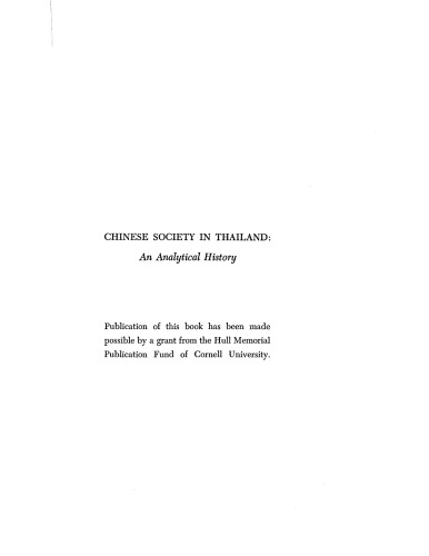 Chinese society in Thailand: an analytical history