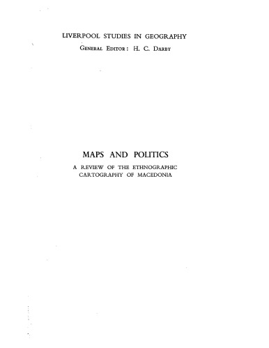 Maps and politics: a review of the ethnographic cartography of Macedonia