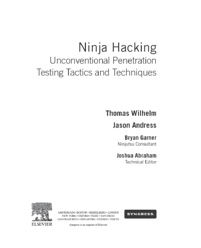 Ninja Hacking Unconventional Penetration Testing Tactics and Techniques