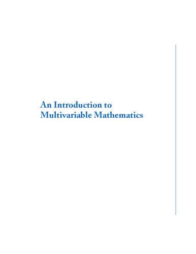 An introduction to multivariable mathematics