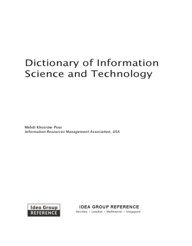 Dictionary of information science and technology / 2 K - Z