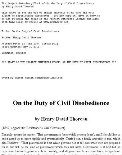 On the Duty of Civil Disobedience