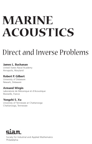 Marine Acoustics - Direct and Inverse Problems