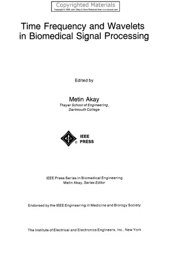Time Frequency and Wavelets in Biomedical Signal Processing