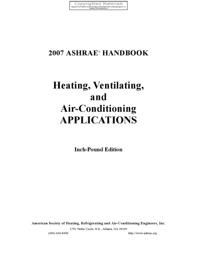 2007 ASHRAE Handbook - Heating, Ventilating, and Air-Conditioning Applications (I-P Edition)