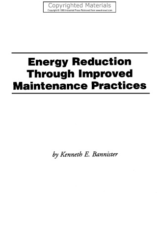 Energy Reduction through Improved Maintenance Practices
