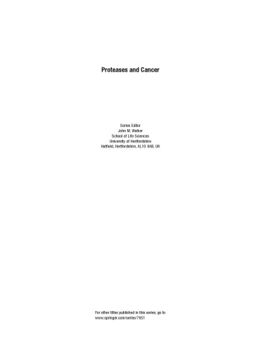 Proteases and Cancer: Methods and Protocols
