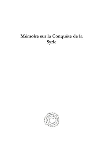 Mémoire sur la Conquête de la Syrie