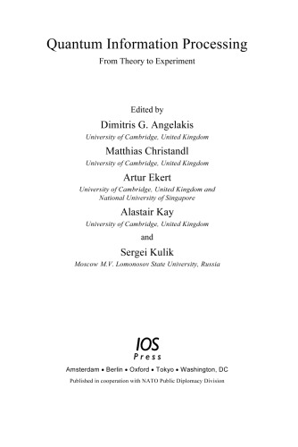 Quantum information processing : from theory to experiment