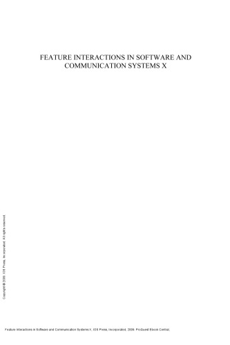Feature Interactions in Software and Communication Systems X