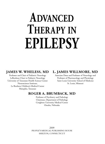 Advanced Therapy in Epilepsy