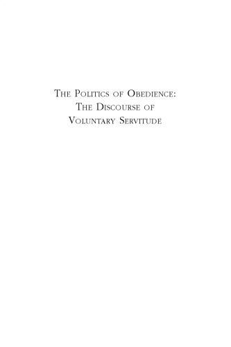 The politics of obedience: the discourse of voluntary servitude