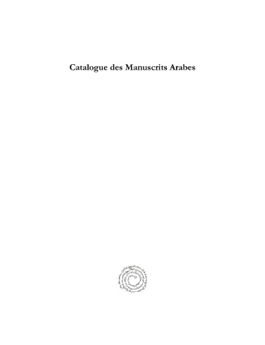 Catalogue des Manuscrits Arabes