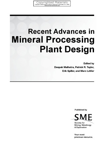 Recent Advances in Mineral Processing Plant Design