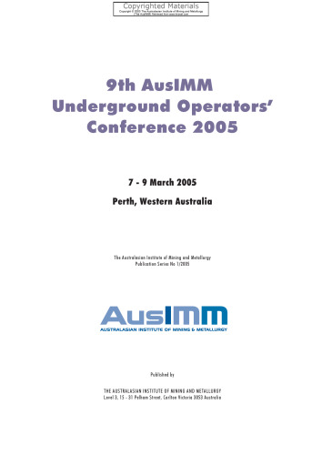 Ninth Underground Operators' Conference Proceedings 2005