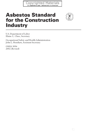 Asbestos Standard for the Construction Industry