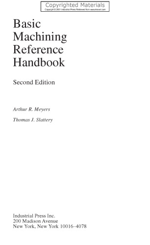 Basic Machining Reference Handbook