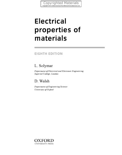 Electrical Properties of Materials