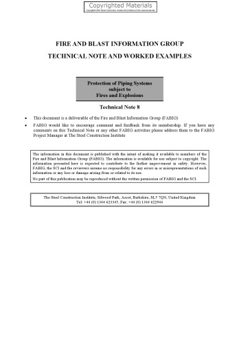 Protection of Piping Systems Subject to Fires and Explosions