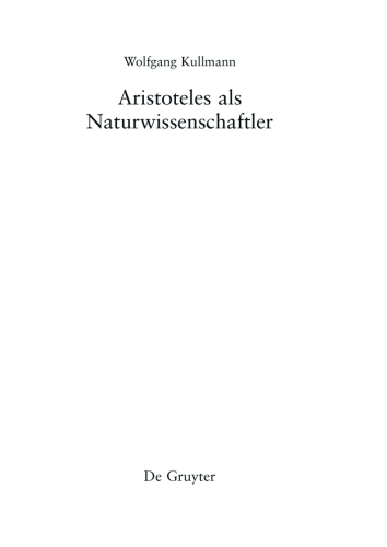 Aristoteles als Naturwissenschaftler