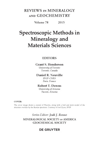 Spectroscopic Methods in Mineralogy and Material Sciences