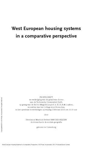 West European Housing Systems in a Comparative Perspective